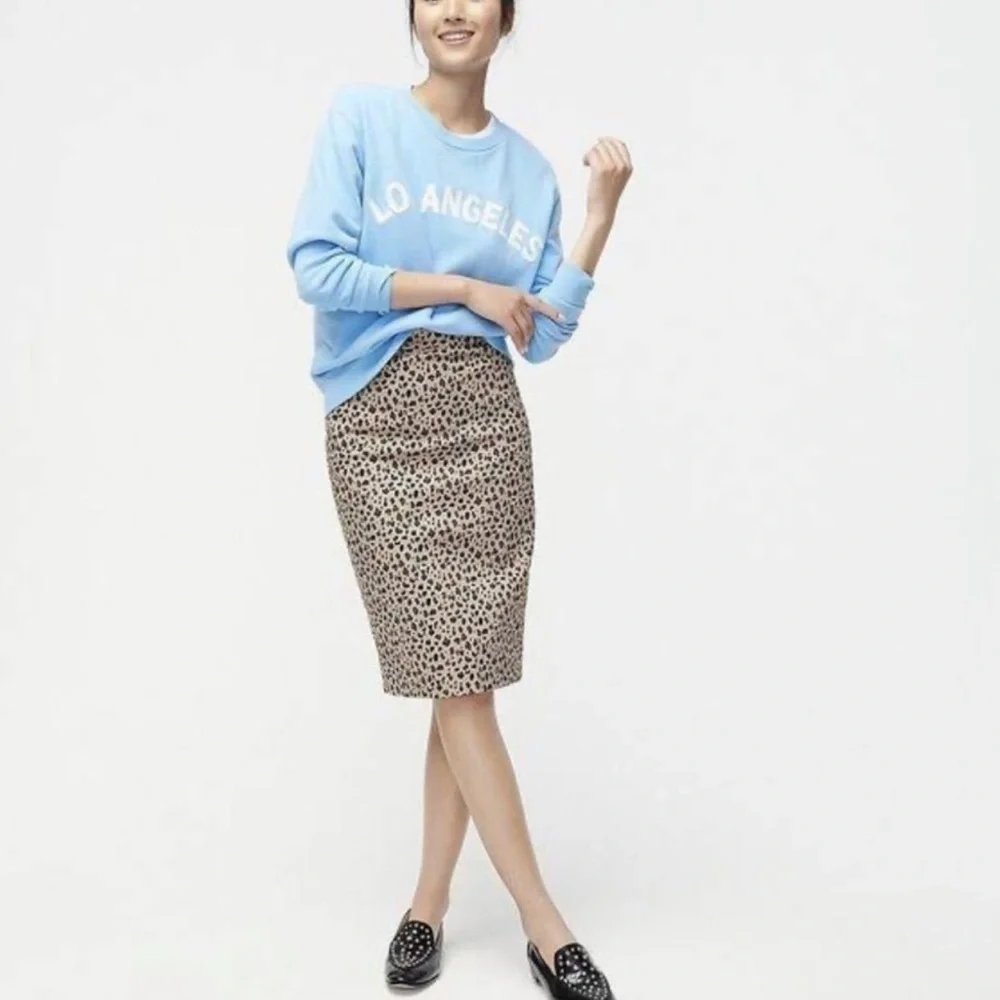 J. Crew No.2 pencil leopard midi skirt 00